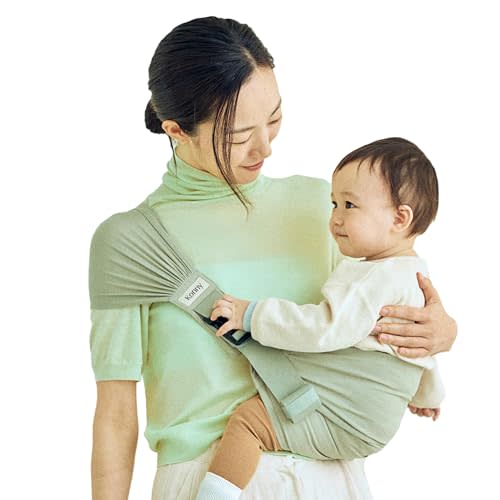 Konny Baby Carrier Hip Seat, Dual Support Toddler Hip Carrier, Adjustable Wraps Sling Wearable One Size Fits All, Baby Essentials for 6 to 48 Months up to 44 lbs -Green Tea