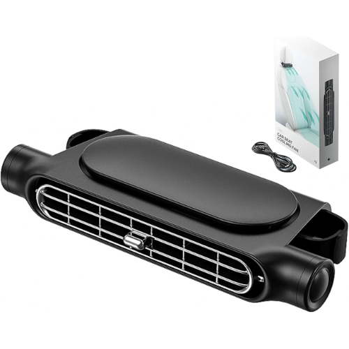 Car Seat Fan 2-Pack Baby Car Fan 3-Speed Turbo Headrest Ac with Independent Switches USB Type-C Powered for Backseat