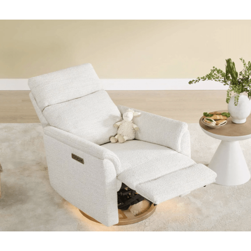 Lulla Power Swivel Nursery Glider Recliner with Power Headrest and Nightlight