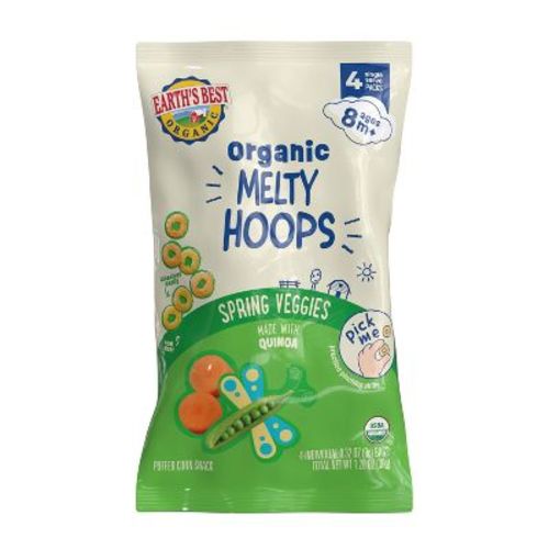 Earth's Best Organic Melty Hoops Multipack Baby & Toddler Snacks - Spring Veggies - 1.28oz - 4ct