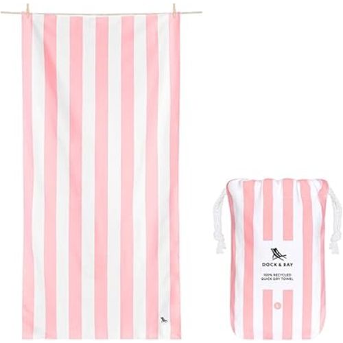Dock & Bay Beach Towel - Malibu Pink, Medium (130x70cm, 51x27)