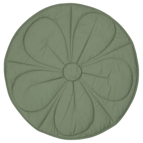 GULDVÄVARE Quilted blanket - green/beige striped 105 cm