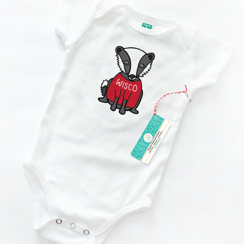 WISCO Badger UW Madison Baby Onesie - Organic Cotton