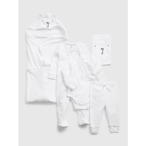 Baby 5-Piece Brannan Bear Bath Set in optic white, size: 3-6 M