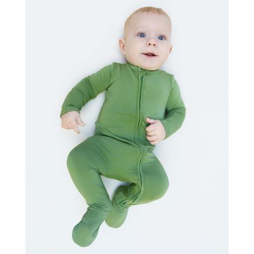 Bumbunny Baby | Zip Footie in Leaf Green – Larkspur Baby Outlet