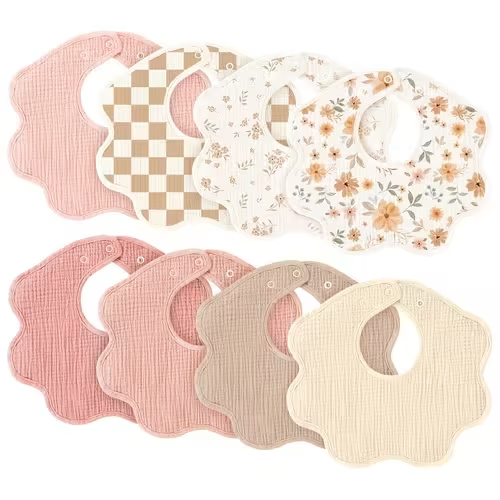 muslin baby bibs 8 pack 100 cotton absorbent bandana - Temu