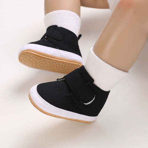Tao Tao Baby Boy Girl Sneakers High-Top Ankle Shoes Non Slip Soft Sole Infant Toddler Prewalker First Walker Crib Shoes Casual Soft Sole Shoes Black 0-3 Months