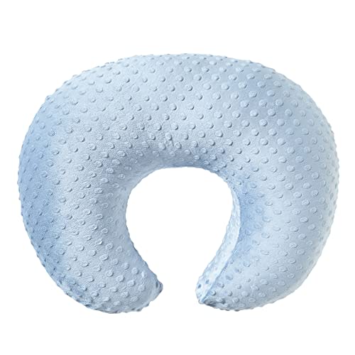 Nursing Pillow Cover Breastfeeding Pillow Cases Plush Dot Slipcover (SkyBlue)