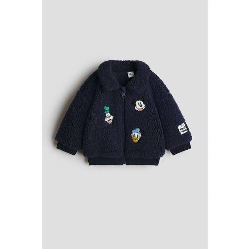 TEDDY FLEECE JACKET WITH EMBROIDERED DETAILS