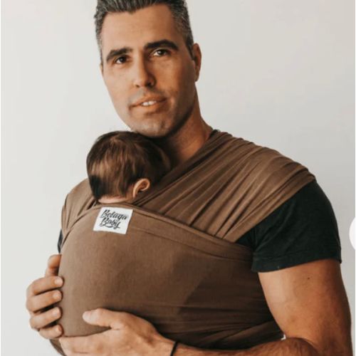 The Fable Beluga Baby Wrap | Americano Brown Bamboo Baby Carrier - Beluga Baby Carriers