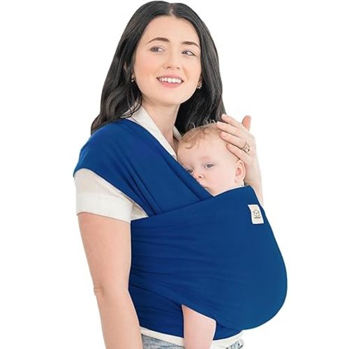 KeaBabies Baby Wrap Carrier - All in 1 Original Baby Carrier Newborn to Toddler Sling, Easy to Wear, Hands Free Bonding, Lightweight, Breathable Infant Wraps (Cobalt Blue)