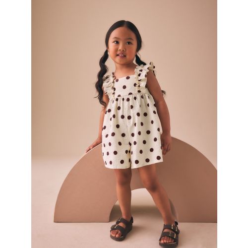 Multi Polka Dot Frill Sleeve Playsuit (3mths-7yrs)