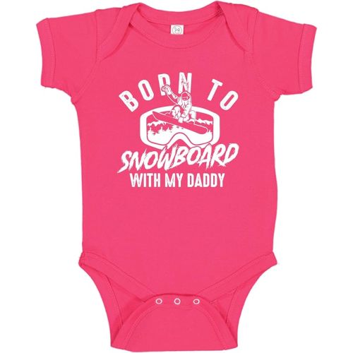 Born to Snowboard with Daddy Baby One Piece Bodysuit Or Toddler T-Shirt Snowboarding Newborn Gift