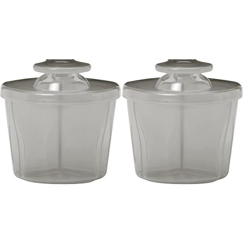 Dr. Brown's Baby Formula Dispenser with Snap-On Lid for On-The-Go Feedings,Milk Powder Dispenser for Traveling with Infant,Gray (Pack of 2)