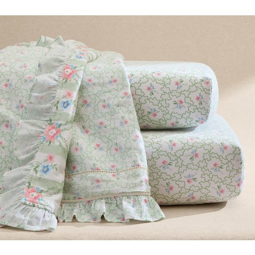 Hill House Home Clematis Scallop Floral Baby Bedding Set