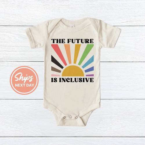 The Future Is Inclusive Onesie®, Feminist Baby Bodysuit, Baby Announcement Clothing, Pride Month Gift For Baby, (KA-PRI70)