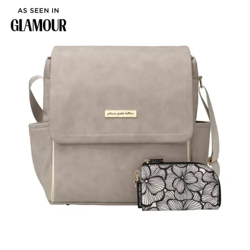 Boxy Backpack in Grey Matte Leatherette