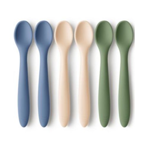 6-Pack Prep Baby Spoons, Silicone Baby Utensils for Self Feeding 6-24 Months, All Stages Baby Feeding Set, BLW Toddler Spoons