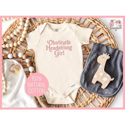 Obstinate Headstrong Girl Onesie®, Pride and Prejudice Infant Bodysuit, Classic Literature Newborn Romper, Jane Austen Baby Shower Gift