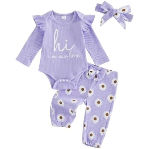 Sejardin Infant Baby Girl Fall Clothes Ribbed Newborn Outfit