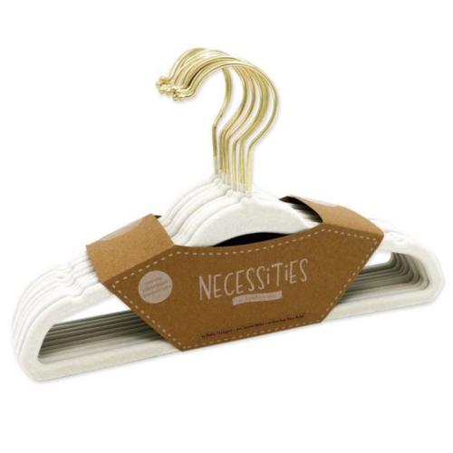 Rose Textiles - 10Pk Hangers With Gold Hook Ivory