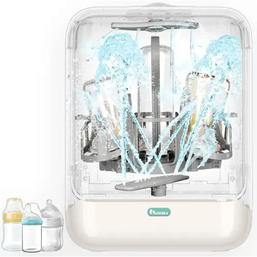 IAGREEA Baby Bottle Washer, Sterilizer and Dryer, All-in-One Pro Cleaning Machine for Bottles, Pump Parts & Baby Essentials, Effortless Care, Replaces Hand Washing, BPA-Free, 72-hour Storage