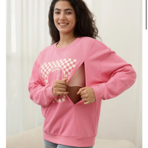 Checkered Milk Carton Nursing Sweatshirt