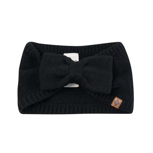 Chunky Knit Bow Headband in Midnight