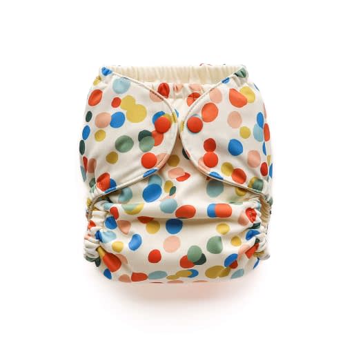 Esembly Cloth Diaper Cover, Funfetti, Size 2 (18-35lbs) | Reusable, Waterproof, Breathable and Adjustable Outer Layer Over Absorbent Inner, Blowout Protection and Reusbale Swim Diaper