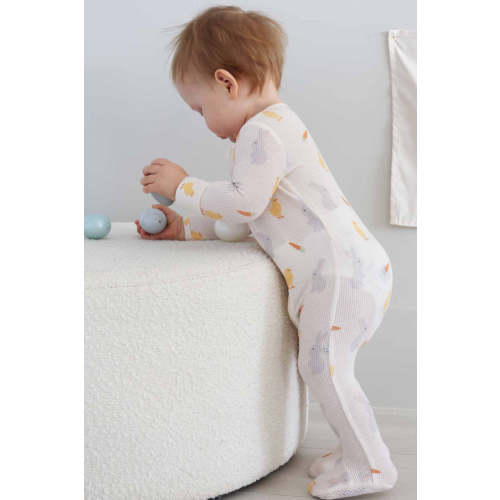 Sweet Peep Bamboo Waffle Zipper Footie