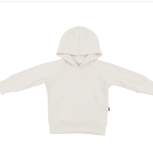 Ribbed Hoodie in Oat