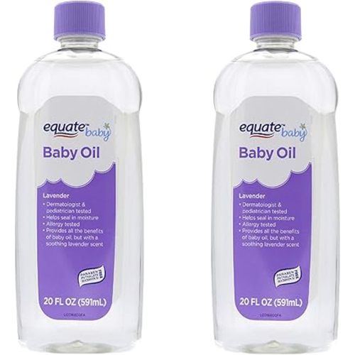(2 Pack) Baby Oil, Lavender, 20 Fl Oz - Dermatologist And Pediatrician Tested, Helps Seal In Moisture And Prevent dry skin, Allergy tested