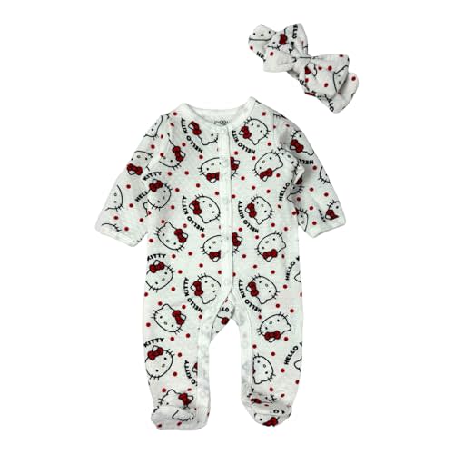 Hello Kitty Baby Girls' Footies Newborn Snap Buttons Onesie Romper