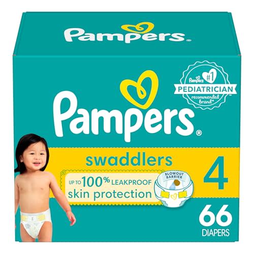 Pampers Baby Diapers - Swaddlers - Size 4, 66 Count, Ultra Absorbent Disposable Infant Diaper