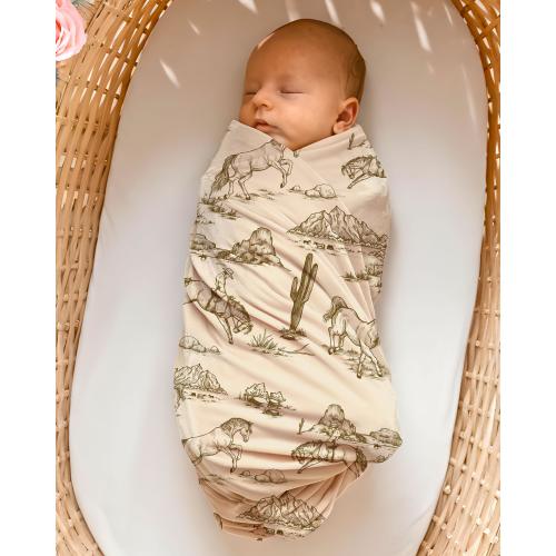 Western Swaddle Set Custom Newborn Name Blanket Personalized Swaddle Baby Name Announcement Outfit Western Baby Gift Boy Hospital Blanket