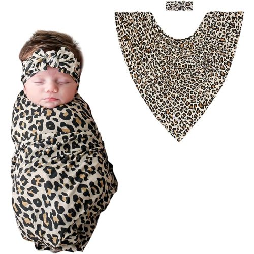Posh Peanut Swaddle Blanket & Headband Set – Viscose from Bamboo Stretchy Baby Swaddle for Newborn Girls, Receiving Blanket or Nursing Cover