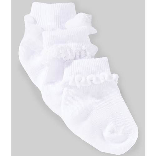 Edgehill Collection Baby Girls Ruffle Lace 3-Pack Socks