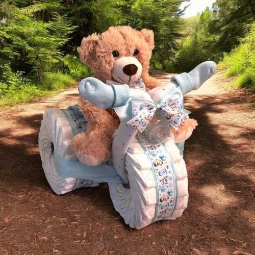 Diaper Cake Tricycle: Baby Shower Centerpiece, New Baby Gift