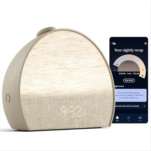 Hatch Sleep Clock Bedside Sleep Tracker, Smart Light, Sound Machine, Greige