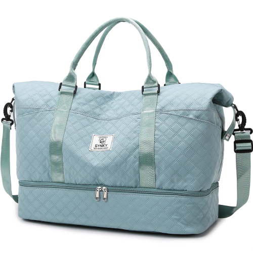 Gynky Travel Duffle Bag Weekender Bags for Women with Shoe Compartment Carry on Overnight Bag Gym Duffel Bag with Wet Pocket Hospital Bags for Labor and Delivery
