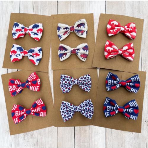Buffalo Bills Piggy Set, Buffalo Bow, (16 fabric choices!), Buffalo Bills Hair Accessories , Bills Mafia, Buffalo Bills