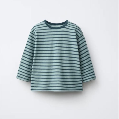 STRIPED LABEL T-SHIRT - Duck green | ZARA United States