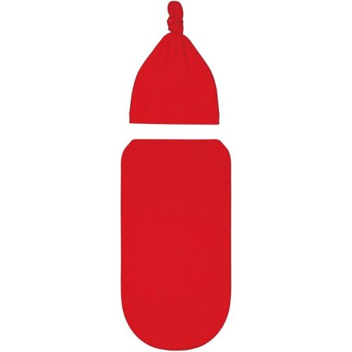 Solid Color red Newborn Swaddle Blanket, Baby Swaddle Receiving Blanket, Newborn Receiving Set with Matching Head Cap