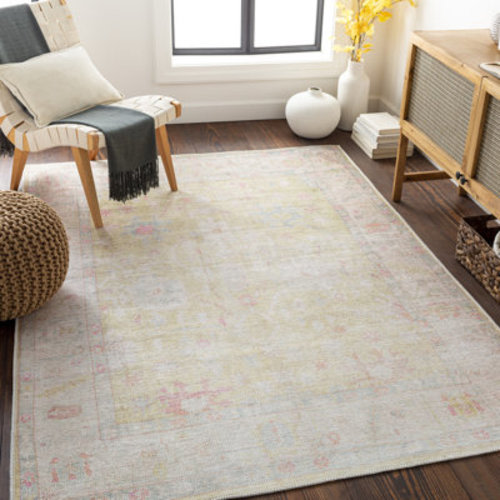 Mistana™ Dietrick Machine Washable Oriental Grass Green/Light Pink Area Rug & Reviews | Wayfair