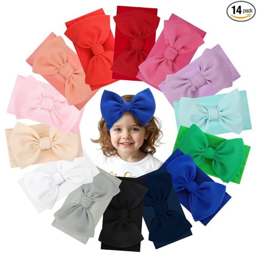 YanJie Infant, Newborn & Toddler Hair Accessories - Pretty Bow Headbands in Pink, Red & Blue