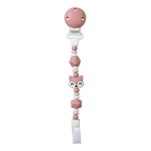 SARO "Foxy" Silicone Pacifier Clip Holder - Blossom: BPA-Free Baby Teether Chain & Soother Clip
