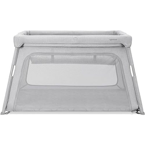 Newton Baby Deluxe Travel Crib & Play Yard Plus Bassinet Attachment Included | Largest in Class, Breathable, Washable Mattress, Foldable Playpen for Toddlers, Travel Bag, Grey