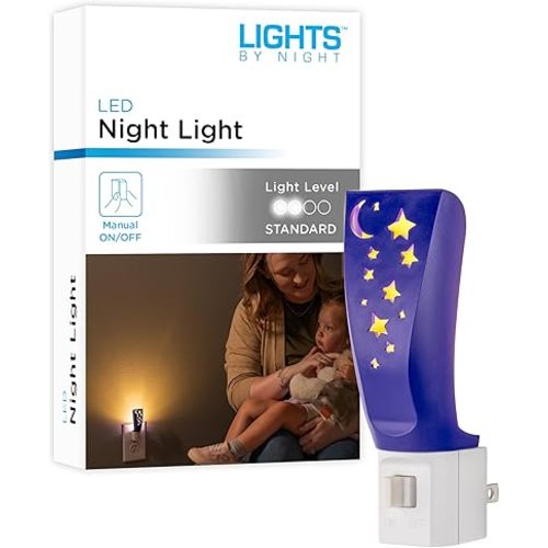 Lights By Nights, Solar System, Space, Lullaby, LED Night Light, Plug-in, Manual On/Off, Ambient Lighting, Ideal for Bedroom, Nursery, Bathroom, 44940