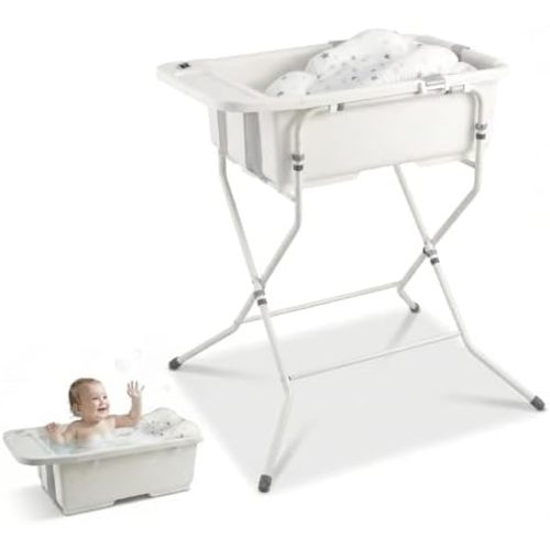 Baby Bathtub with Stand,Collapsible Infant Bath Tub