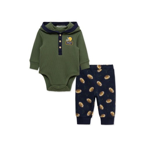 Kids' Football Hooded Bodysuit & Pants Set
